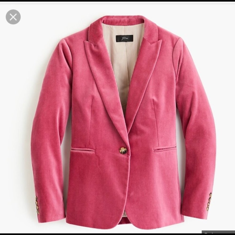 J.Crew Parker Pink Velvet Blazer